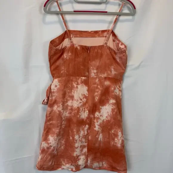 Altar’d State Cotton Linen Tie Dye Faux Wrap Sleeveless A Line Mini Dress Small - Picture 2 of 14